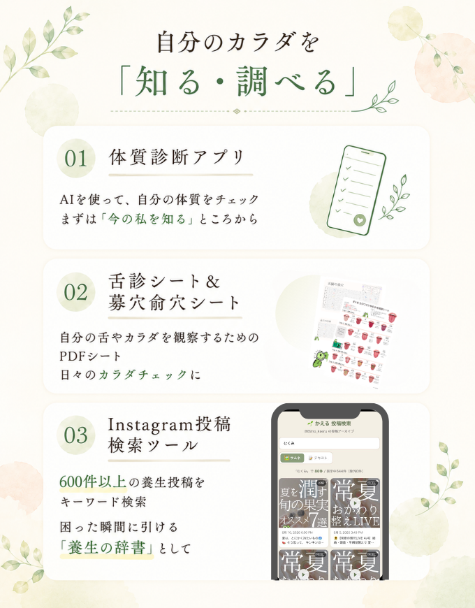 自分のカラダを知る・調べるコンテンツ